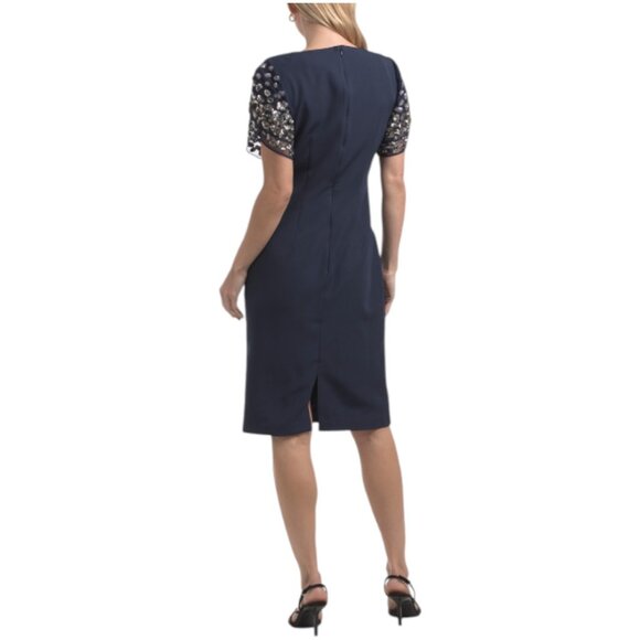 JS COLLECTIONS Short Sleeve Embellished Cocktail Dress - Picture 2 of 3